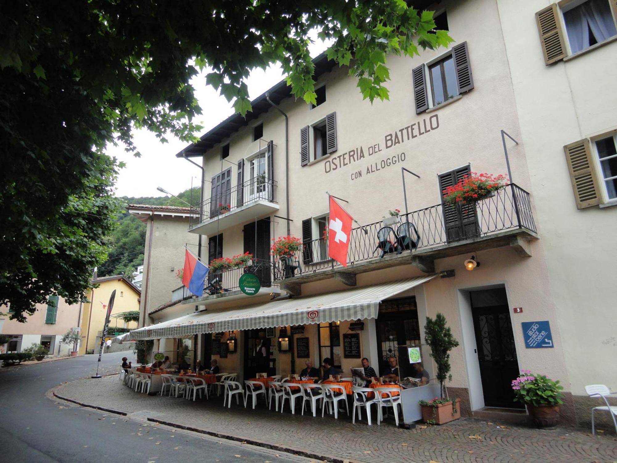 Osteria Battello Hotell Caslano Eksteriør bilde